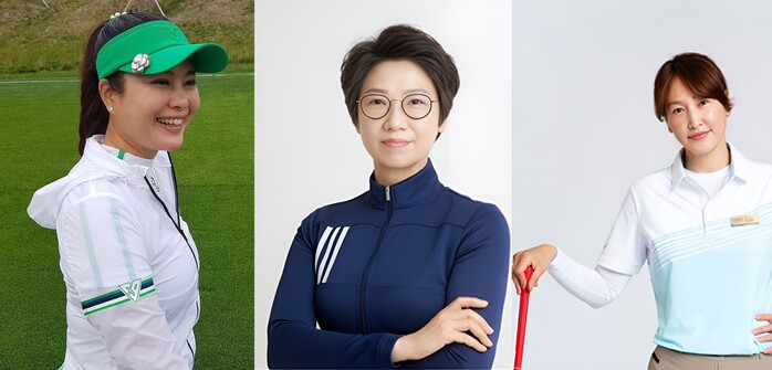 '한스타 미스코리아 파크골프단' 단장 김인영(1992년 미스코리아 국제페리), 감독 윤성현 KLPGA 프로, 코치 임송희 KLPGA 프로(왼쪽부터). / 김인영?소셜미디어,?윤성현,?임송희