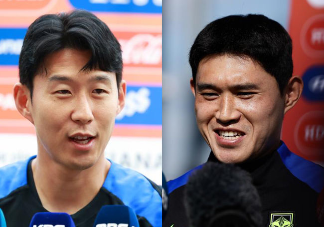 [사진] 손흥민과 이동경 / 대한축구협회