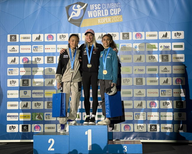 대한산악연맹은 “슬로베니아 코페르에서 열린 '2025 IFSC 클라이밍 코페르 리드 월드컵'에서 대한민국 클라이밍 국가대표 서채현 선수가 리드 부문에서 은메달을 획득했다”고 밝혔다. / 대한산악연맹