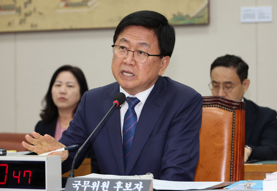 지난 2일 서울 영등포구 국회 교육위원회에서 열린 인사청문회에서 최교진 교육부 장관 후보자가 질의에 답하고 있다. 연합뉴스