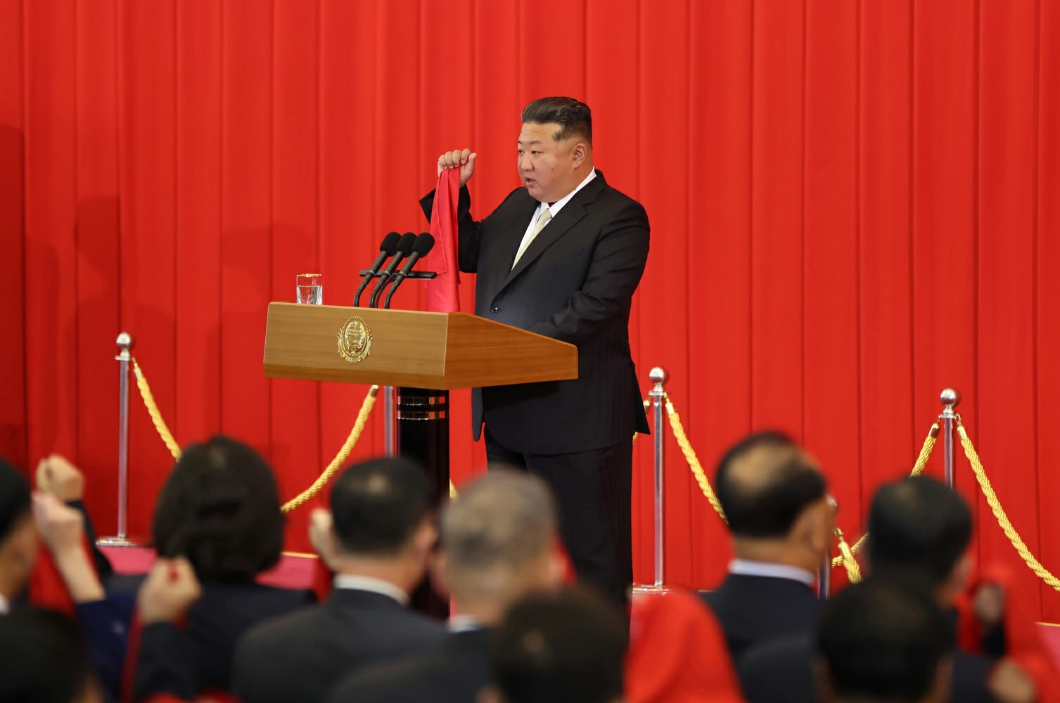 정권 수립 77주년 기념일(9·9절) 행사에 참석한 김정은 북한 국무위원장. 노동신문=뉴스1