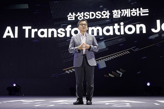 11일 서울 강남구 코엑스에서 열린 '리얼 서밋 2025'에서 이준희 삼성SDS 대표이사(사장)가 기조연설을 하고 있다. 사진 삼성SDS