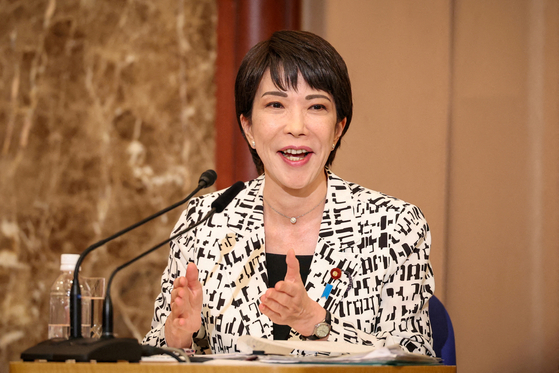 지난해 자민당 총재 선거에 출마한 다카이치 사나에 전 경제안보상. 로이터=연합뉴스 