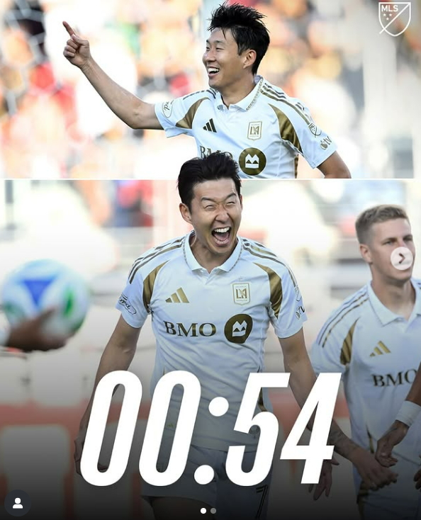  MLS 인스타그램은 손흥민이 54초 만에 골을 터트렸다고 전했다. [사진 MLS 인스타그램]