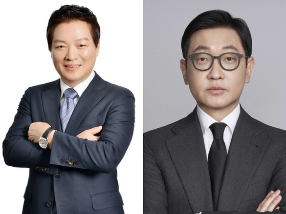 박주형 ㈜신세계·신세계센트럴 대표이사(왼쪽)와 문성욱 신세계라이브쇼핑·시그나이트 대표. 사진 신세계그룹