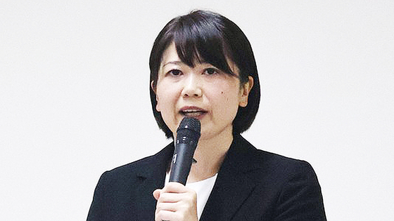 오가와 아키라 마에바시시 시장이 지난 24일 군마현 마에바시시에서 기자회견을 열고 있다. 교도=연합뉴스