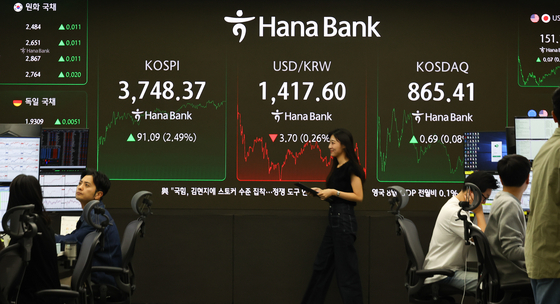 16일 코스피가 전 거래일(3657.28)보다 91.09포인트(2.49%) 오른 3748.37에 장을 마쳤다. 뉴시스