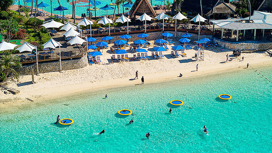 PIC 괌 리조트. 리조트 바로 앞이 해변이다. 이 해변에서 스노클링과 카약 체험을 할 수 있다. 사진 PIC
