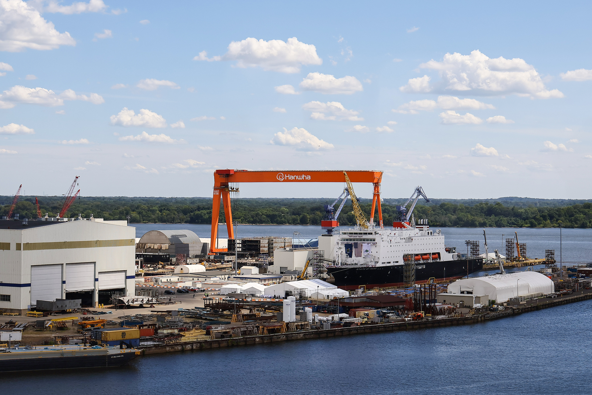 지난 8월 26일(현지시간) 미국 펜실베이니아주 필라델피아 한화 필리조선소 전경. 이날 필리조선소에는 이재명 대통령과 김동관 한화 부회장이 참석한 ‘스테이트 오브 메인(State of Maine)함’ 명명식이 열렸다. 