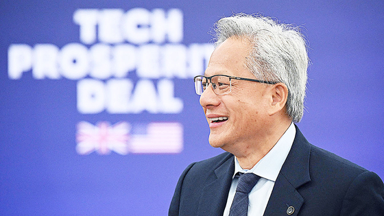  젠슨 황 엔비디아 CEO가 지난 9월 도널드 트럼프 대통령의 영국 국빈 방문에 동행했다. AFP=연합뉴스