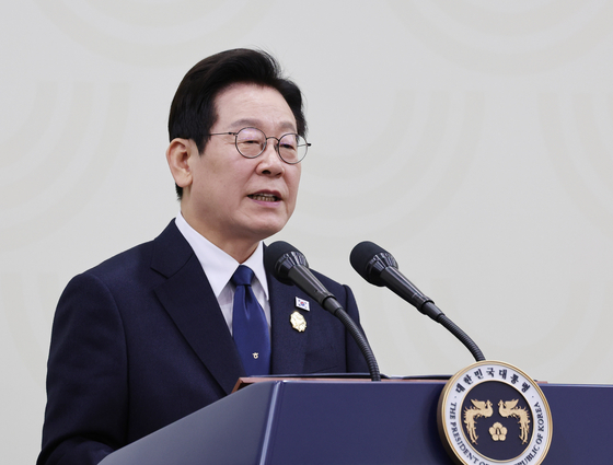 이재명 대통령이 1일 경북 경주 APEC 국제미디어센터에서 열린 공식기자회견에서 발언을 하고 있다. 대통령실사진기자단