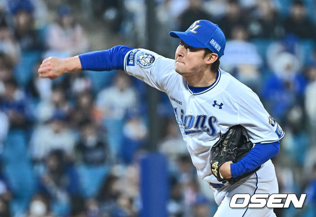 [OSEN=대구, 이석우 기자] 23일 대구삼성라이온즈파크에서 2025 신한 SOL 뱅크 KBO 리그 삼성 라이온즈와 KIA 타이거즈의 경기가 열렸다. 홈팀 삼성은 황동재가, 방문팀 KIA는 네일이 선발 출전했다. 삼성 라이온즈 임창민이 역투하고 있다. 2025.05.23 / foto0307@osen.co.kr