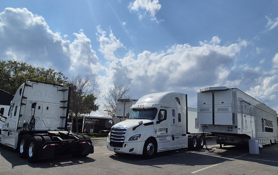 PGA 투어 대회장을 따라다니는 피지오/트레이닝 트레일러. 성호준 기자