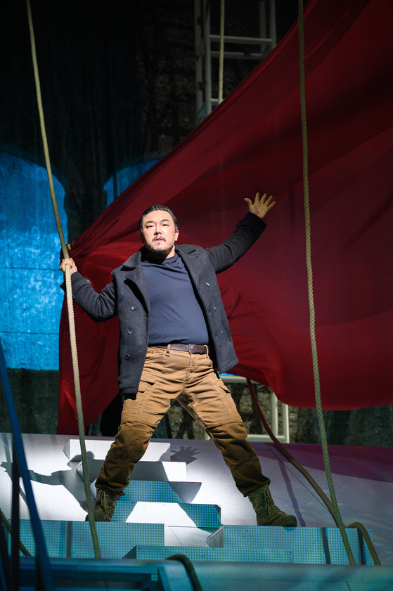 지난달 24일 잘츠부르크의 펠젠라이트슐레에서 '방황하는 네덜란드인'으로 바그너 작품에 데뷔한 바리톤 안민수. 사진 란데스테아터