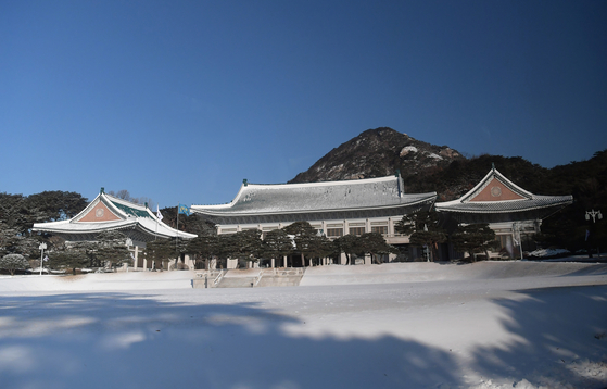 대통령 집무실 이전 1년여전인 2021년 1월의 청와대 설경. 청와대사진기자단