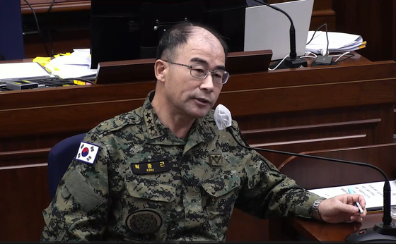 곽종근 전 육군 특수전사령부 사령관이 지난 3일 서울중앙지법 형사25부가 심리하는 윤석열 전 대통령의 내란 우두머리 혐의 재판에 증인으로 출석해 발언하고 있다. 서울중앙지법