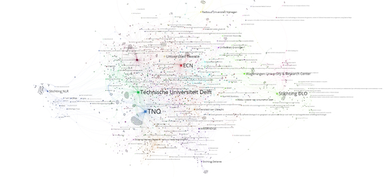네덜란드 전국에 흩어져 있는 산학연 네트워크 연결도. 케네딕티드