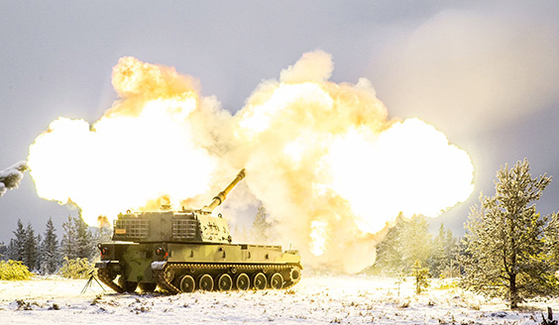 K방산의 유럽 진출의 돌파구를 만들어준 K9 자주포. 사진은 핀란드군의 K9. 핀란드 국방부 