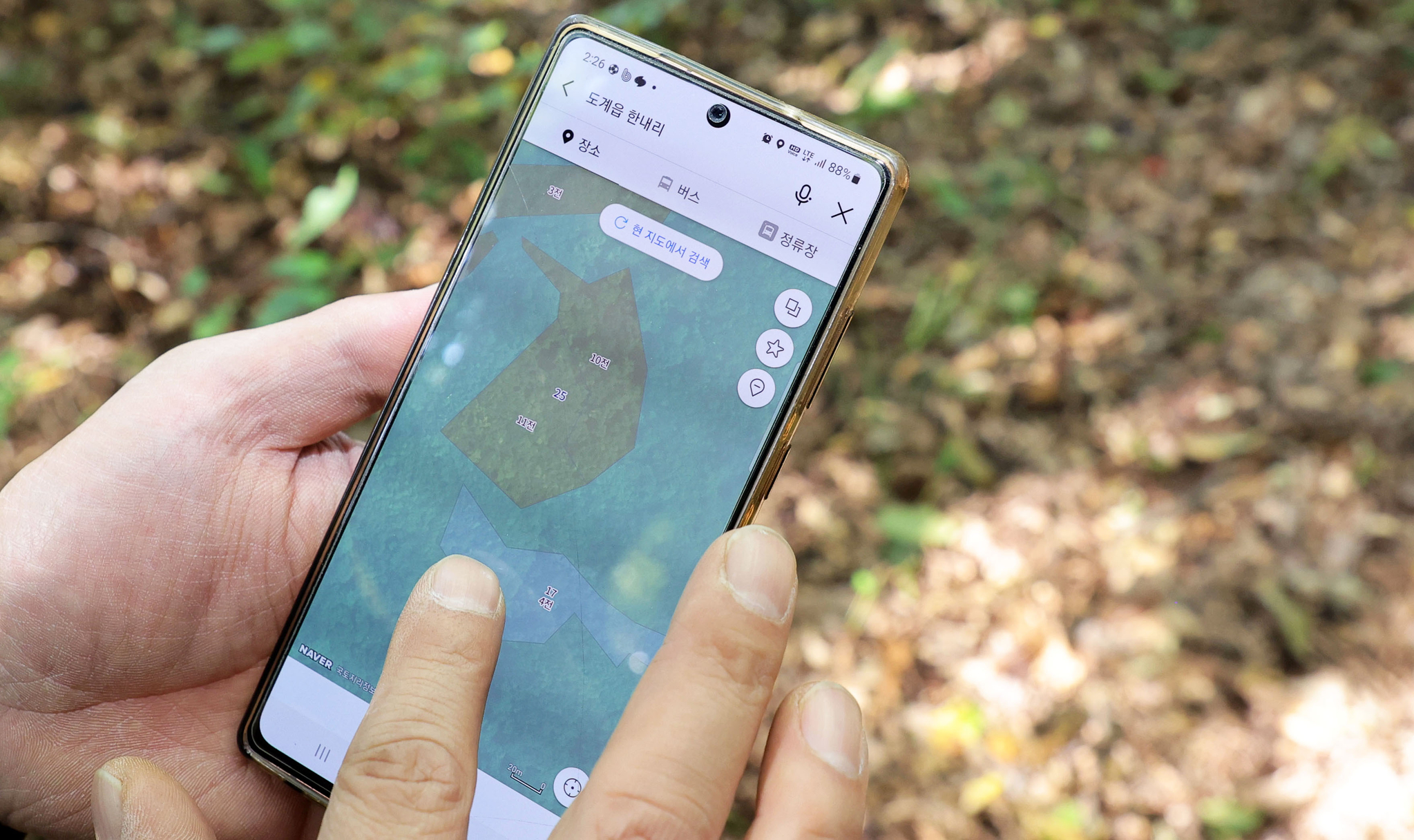 이이교 관장은 위성지도의 지적편집도를 보면 지금은 마을의 흔적도 없는 깊은 산속에서도 마을의 위치를 정확히 찾을 수 있다고 한다. 강정현 기자