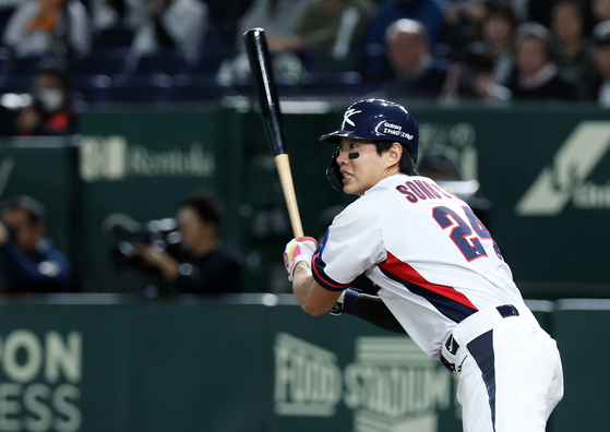 16일 일본전의 송성문. 연합뉴스 
