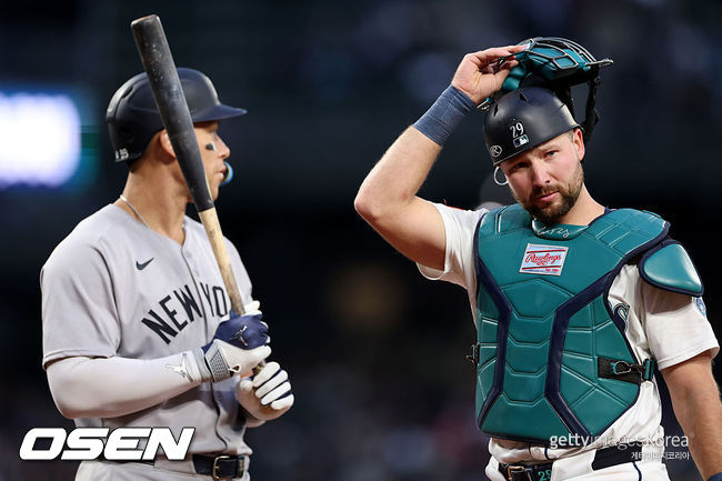 [사진] 뉴욕 양키스 애런 저지, 시애틀 칼 랄리. ⓒGettyimages(무단전재 및 재배포 금지)
