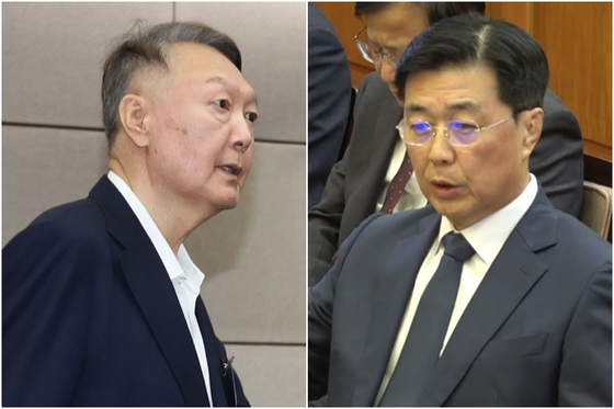 윤석열 전 대통령(왼쪽)과 홍장원 전 국가정보원 1차장. 사진공동취재단