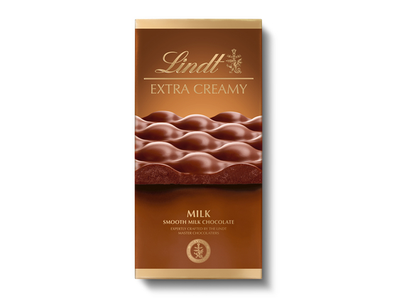 린트가 3년간 개발한 신제품 ‘엑스트라 크리미’를 출시해 부드러운 식감을 강조한 밀크 초콜릿을 선보였다. 사진 린트&슈프륀글리