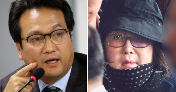 안민석 전 더불어민주당 의원(왼쪽)과 최서원(개명 전 최순실)씨. 중앙포토·연합뉴스