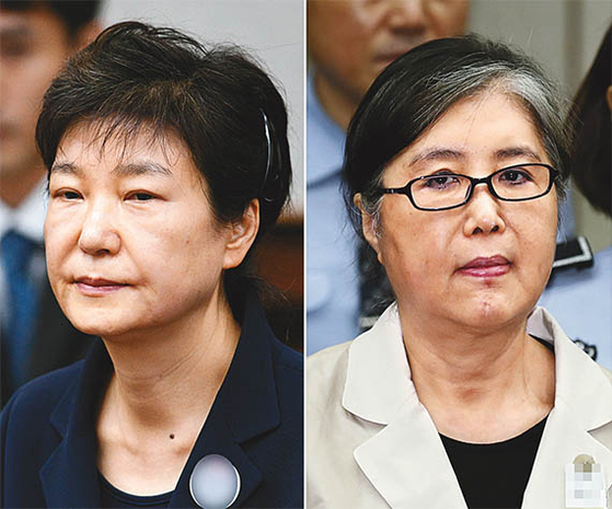 박근혜 전 대통령(왼쪽), 최서원(오른쪽). 중앙포토