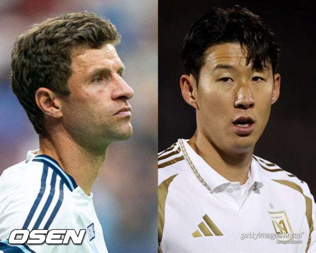 [사진] 토마스 뮐러와 손흥민  ⓒGettyimages(무단전재 및 재배포 금지)