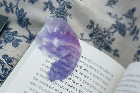 이옥토 작가가 박완서 작가의 『그 많던 싱아는 누가 다 먹었을까』, 그 산이 정말 거기 있었을까』 표지작업과 함께 진행한 책갈피 사진. 식물원에 있다던 싱아를 못 찾고 돌아오는 길에 만난 꽃과 풀을 찍어 만들었다. 사진 웅진지식하우스 