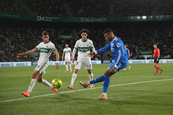 라리가 득점 선두 음바페(오른쪽). AP=연합뉴스