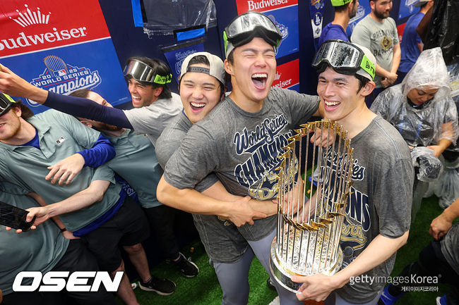 [사진] 다저스 오타니, 야마모토, 사사키. ⓒGettyimages(무단전재 및 재배포 금지)