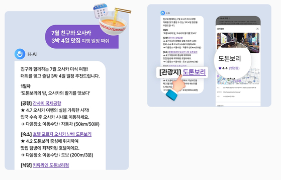 하나투어의 인공지능 서비스 '하이'는 오픈AI·구글의 기술을 활용해 여행업계 최초로 선보인 인공지능 상담 서비스다. 사진 하나투어 