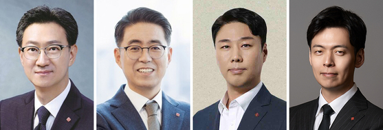 고정욱 롯데지주 대표이사, 노준형 롯데지주 대표이사, 정현석 롯데백화점 대표이사, 신유열 롯데바이오로직스 각자 대표(왼쪽부터)