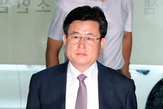 강의구 전 대통령실 부속실장이 지난 7월 16일 오후 서울 서초구 순직해병 특검 사무실에 참고인 신분으로 출석하고 있다. 장진영 기자