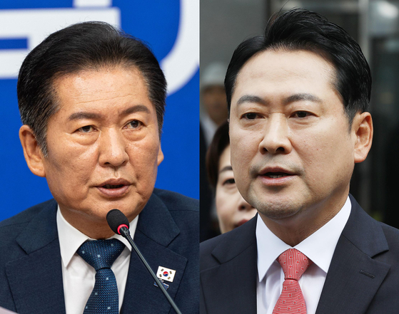 정청래 더불어민주당 대표(왼쪽)와 장동혁 국민의힘 대표. 뉴스1