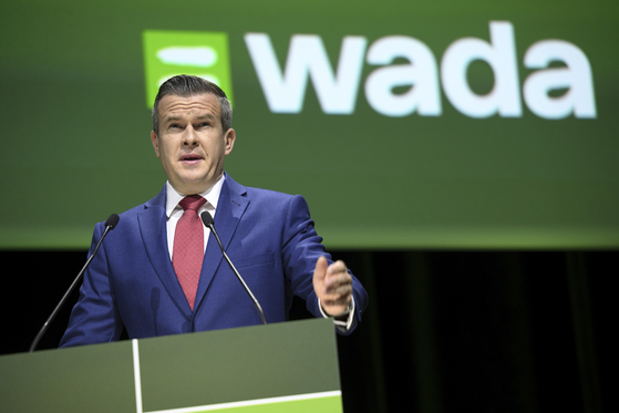 위톨드 반카 세계도핑방지기구(WADA) 회장. 지난 3월 스위스 로잔에서 열린 도핑 관련 심포지움 때 모습. AP=연합뉴스