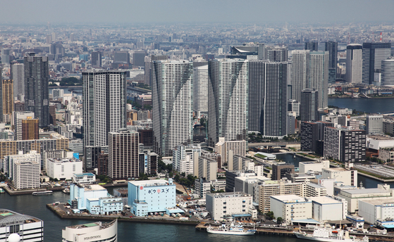 도쿄올림픽 당시 촬영된 도쿄 고급 맨션 단지. [올림픽사진공동취재단]  