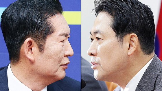  정청래 더불어민주당 대표(왼쪽)와 장동혁 국민의힘 대표가 1일 각각 국회에서 열린 최고위원회의에서 발언하고 있다. 뉴스1