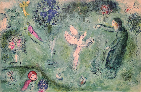 이번 전시에서는『다프니스와 클로에』가 국내 최초로 전 작품이 공개됐다. ‘사랑을 노래하다’ 섹션에서 그리스 신화 속 가장 오래된 사랑 이야기 중 하나인『다프니스와 클로에』 삽화 연작을 볼 수 있다.