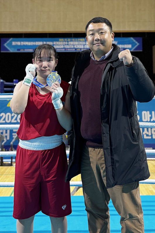 우석대 진천캠퍼스 스포츠단 소속 복싱팀의 김승현(생활체육학과 1년)이 2026 나고야 아시안게임 국가대표 최종 선발전에 진출하는 쾌거를 이뤘다. / 우석대