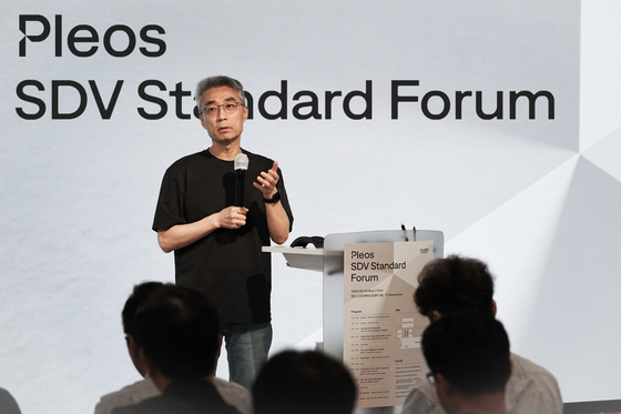 현대차·기아 AVP본부장 송창현 사장이 자율주행과 관련한 발표를 하고 있다. 사진 현대차그룹