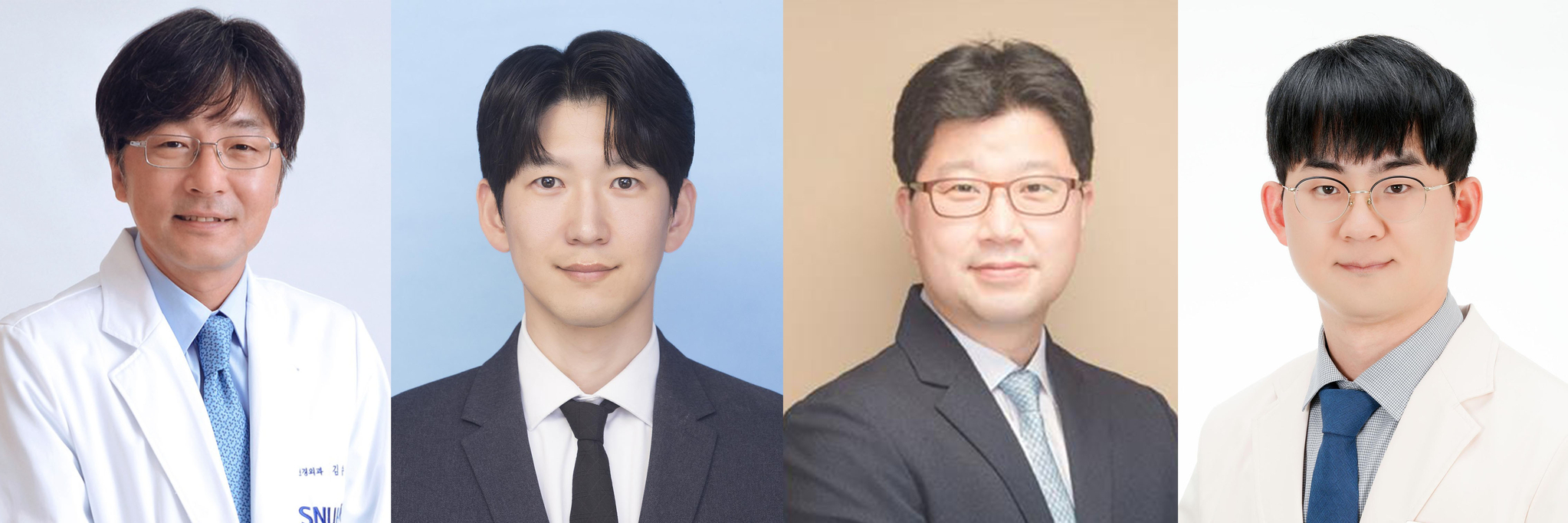 이번 분석을 진행한 연구진. (사진 왼쪽부터) 서울대병원 김승기 교수·김상완 연구교수, 서울의대 이중엽 교수, 삼성서울병원 이종석 교수. 사진 서울대병원