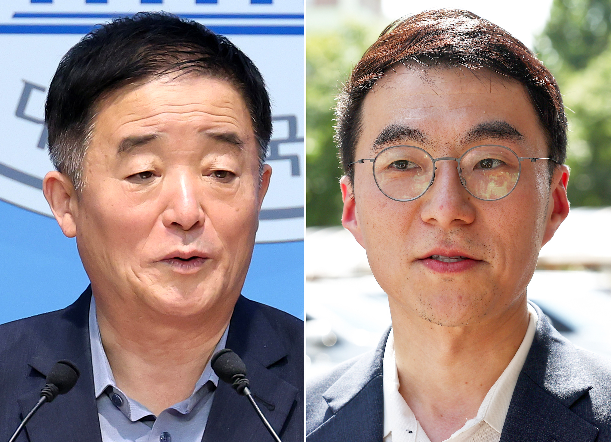 강득구 더불어민주당 의원(왼쪽)과 김남국 전 대통령실 디지털소통비서관. 연합뉴스·뉴스1