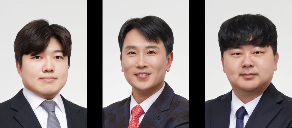 (좌측부터) 전문수 한양대 석박통합과정생, 오기용 한양대 교수, 정시헌 박사(한양대 2025년 박사학위 취득, 現 한국철도기술연구원 재직)