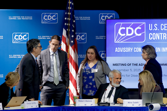 지난 5일 미국 조지아주 애틀랜타에 있는 미국 질병통제예방센터(CDC) 본부에서 백자문위원회(ACIP) 회의가 열리고 있다. EPA=연합뉴스