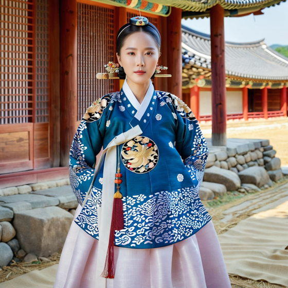 인사이터, 고브이알, 홍익대 산학협력단이 AI 기술로 만든 한복 입은 여인. [사진 인사이터]