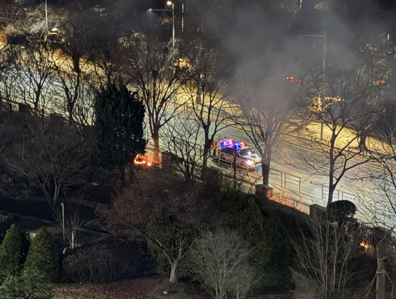 국회 3문 인근 방화. 연합뉴스