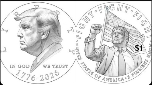 SNS에서 유포된 미국 독립 250주년 기념주화 디자인 초안. 사진 엑스(X) 캡처